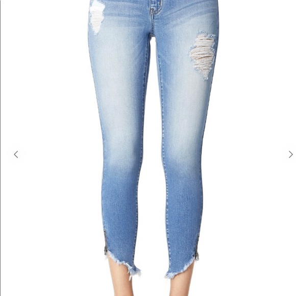 Kancan Destroyed Frayed Hem Ankle Skinny Jeans - Picture 6 of 9